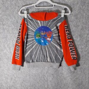 Pj Masks Hoodie Boys 7 Hero Power Gray Pullover Sweatshirt Cat Boy Gecko Owlette
